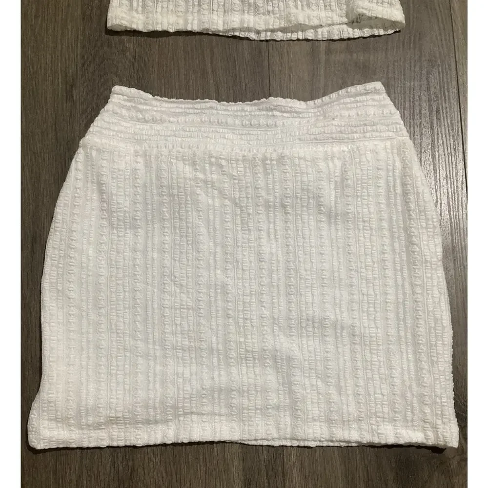 Outcast Exclusive 2 Set Skirt And Tube Twist Top Boho White Beachy Size Small